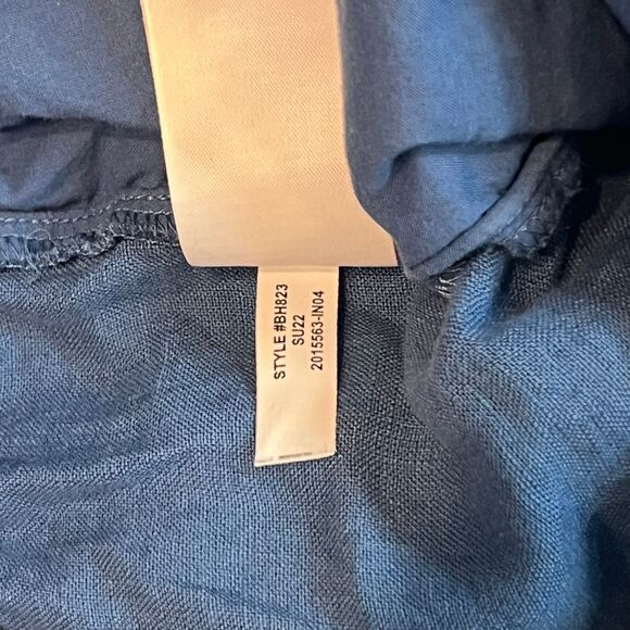 J Crew Shorts Womens Medium Blue Linen Elastic Waist Preppy Chino Boho Casual - Picture 16 of 16